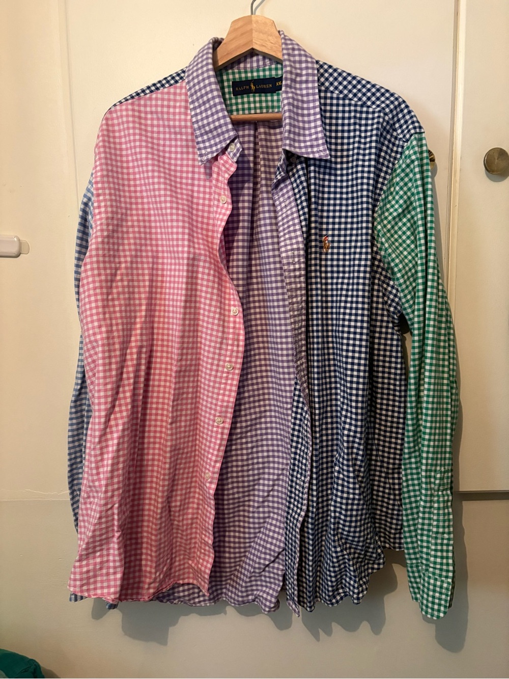 Ralph Lauren Multicolor Gingham Button-Down Shirt — Pink, Purple, Blue, Green